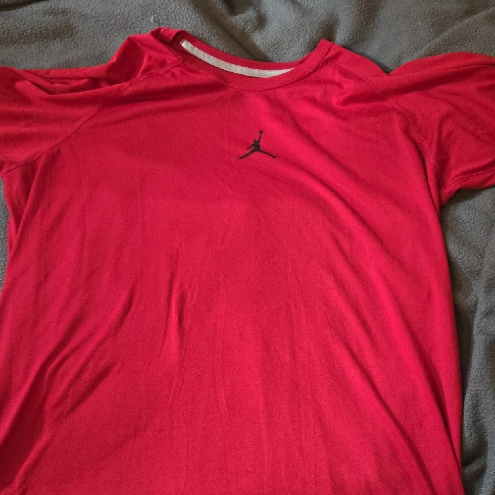 Jordan Bright Red Tee with Black Logo
